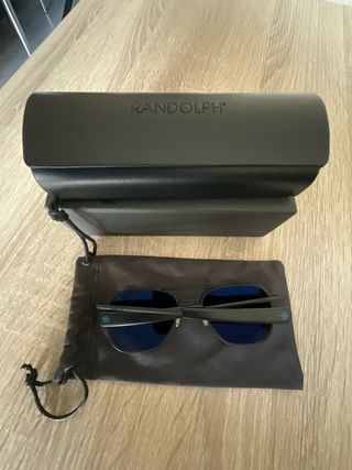 Gafas Randolph Aviator Negro Mate cobalt polarizad