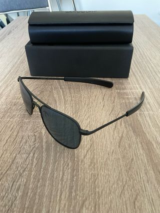 Gafas Randolph Aviator Negro Mate cobalt polarizad