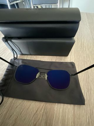 Gafas Randolph Aviator Negro Mate cobalt polarizad