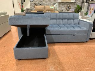 Sofá Cama Kris 210cm Tela Gris