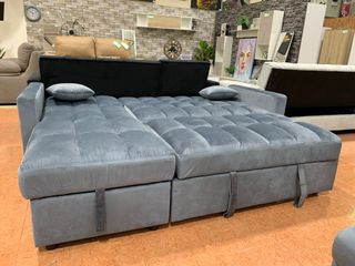 Sofá Cama Kris 210cm Tela Gris