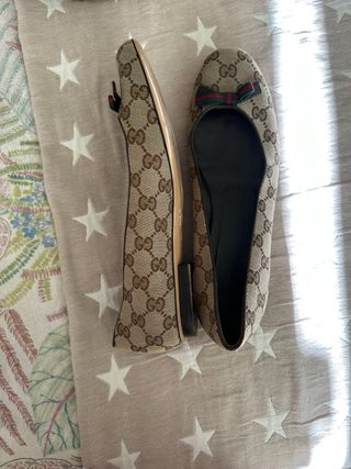 Bailarinas Gucci Beige y Marrón