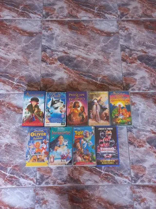 Lote 9 Películas VHS Disney y Animación
