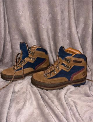 Timberland vintage anni 90 hiker euro cachi e blu