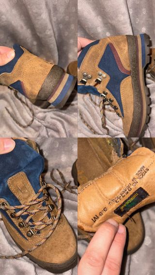 Timberland vintage anni 90 hiker euro cachi e blu