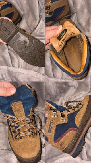Timberland vintage anni 90 hiker euro cachi e blu