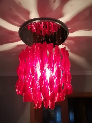 Lámpara araña cristal rojo Murano