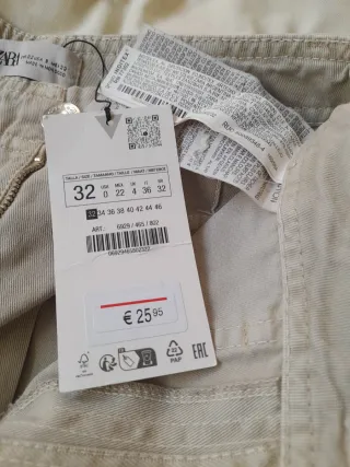 Pantalones cargo ZARA beige nuevos