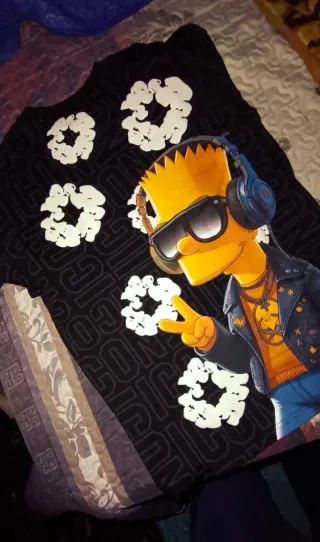 Camiseta Icon Denim Tears Bart Simpson Negra