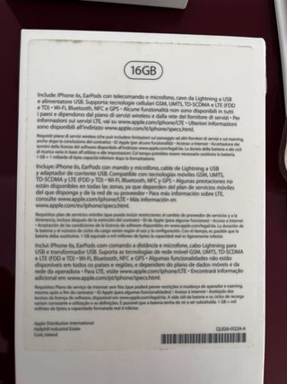 iPhone 6S Apple 16gb Argento con scatola