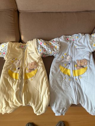 Pijama saco bebé con pies y desmontable las mangas