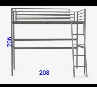 Cama alta SVÄRTA IKEA metálica