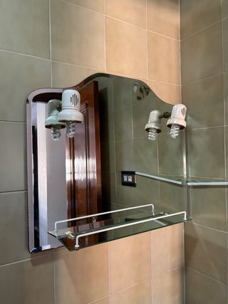 Mueble baño blanco y beige