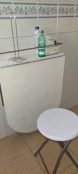 Mesa plegable madera blanca