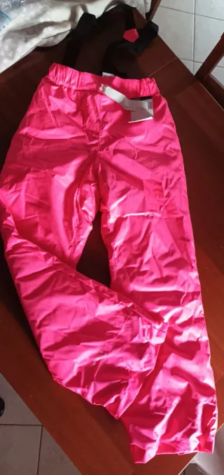 Pantaloni da sci rosa fluo