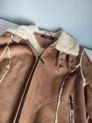 Cazadora efecto ante forrada mujer T. M