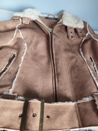 Cazadora efecto ante forrada mujer T. M