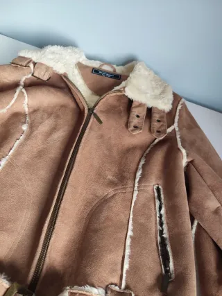 Cazadora efecto ante forrada mujer T. M