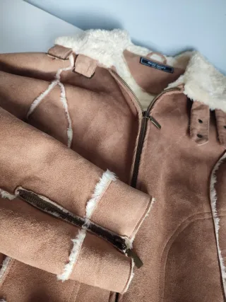 Cazadora efecto ante forrada mujer T. M