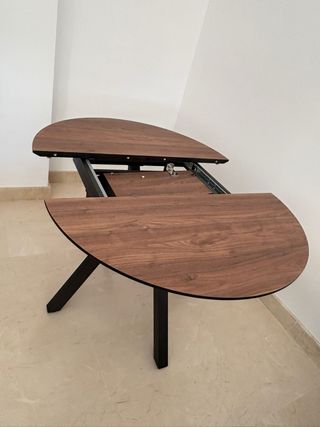 Mesa de comedor extensible madera y metal