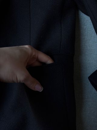 Abrigo Zara Manteco Negro de Lana