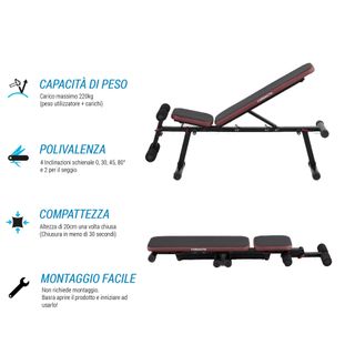 Banco de pesas y abdominales inclinable plegable Decathlon