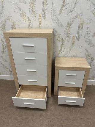 Conjunto Dormitorio blanco/cambria - Envio gratis