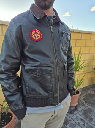 Chaqueta Cuero Spagnolo Marrón