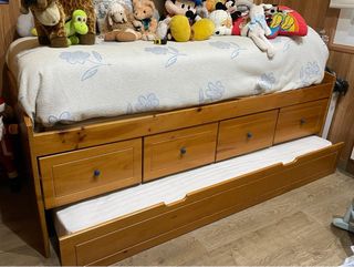 Cama nido doble con cajones y colchón