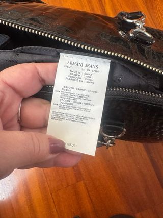 Bolso Negro Armani Jeans Simil Serpiente