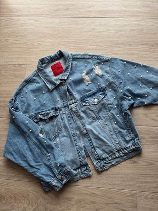 Giubbino Denim Pull&Bear Perle Taglia M