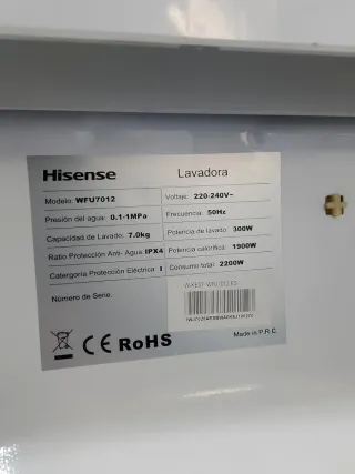 Lavadora Hisense 7kg A++