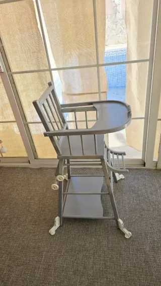 Trona de bebé gris convertible Silla bebe