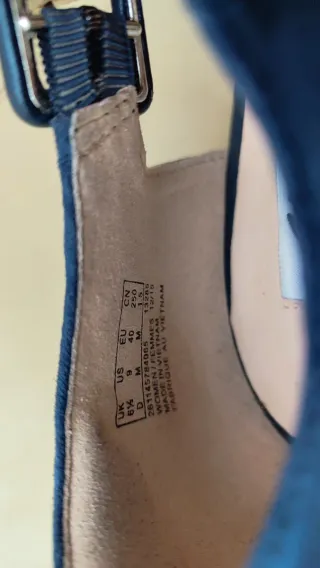 Zapatos Clarks Peep Toe Talla 40 Azul Marino