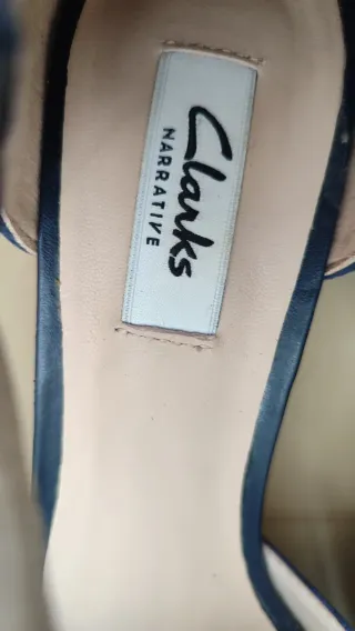 Zapatos Clarks Peep Toe Talla 40 Azul Marino