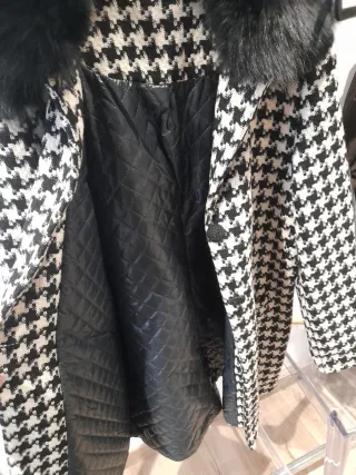 Cappottino con pelliccia houndstooth