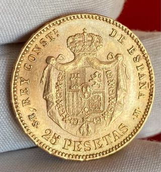 Moneda Oro Alfonso XII 25 Ptas 1880