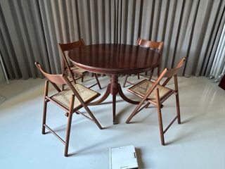 Sillas plegables madera y mimbre