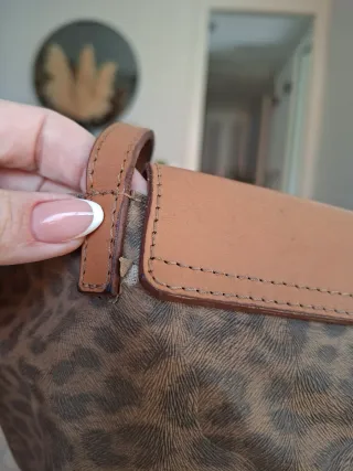 Bolso Leopardo Cuero Marrón