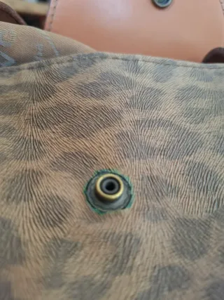 Bolso Leopardo Cuero Marrón