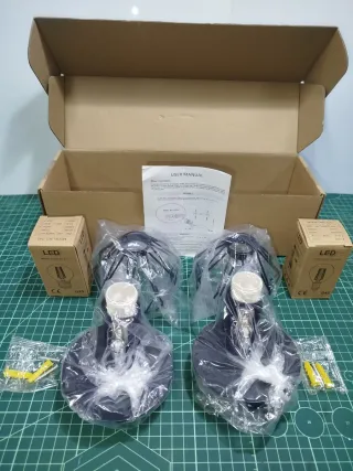 Pareja Lámparas Metal Negro