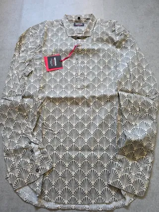 Camicia Imperial Uomo Fantasia Beige/Grigio XL
