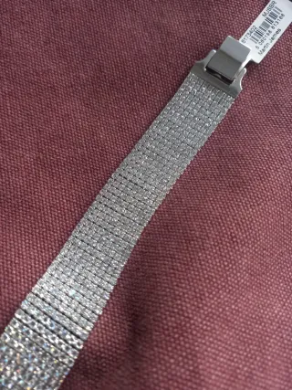 Pulsera ancha zirconitas brillantes