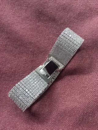 Pulsera ancha zirconitas brillantes