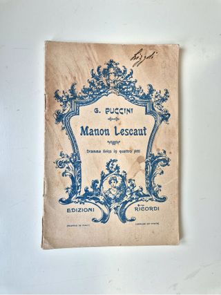 Manon Lescaut - G. Puccini Libretto Opera