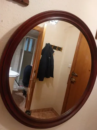 Espejo Redondo Madera