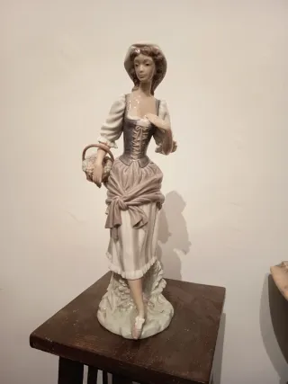 Figura Lladro Campesina Porcelana Años 60