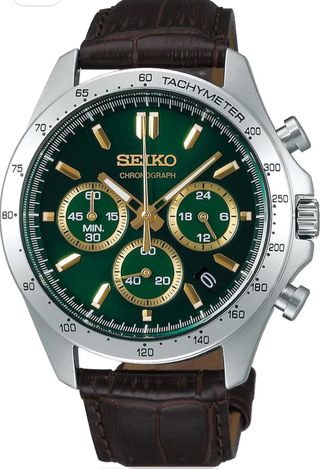 Reloj Seiko SBTR017 Caballero Cuarzo Verde Dorado