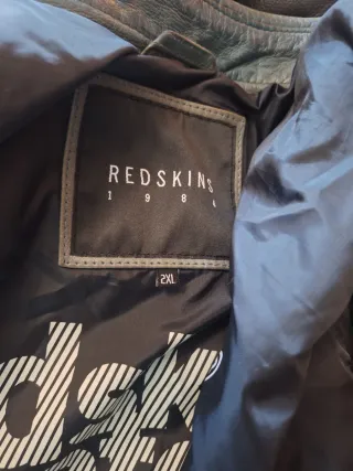Cazadora de cuero azul Red Skins