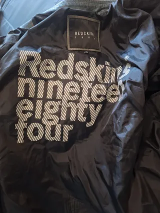 Cazadora de cuero azul Red Skins